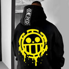 Anime Pirate Inspired Streetwear Hoodie With Manga Graphic Symbol Design