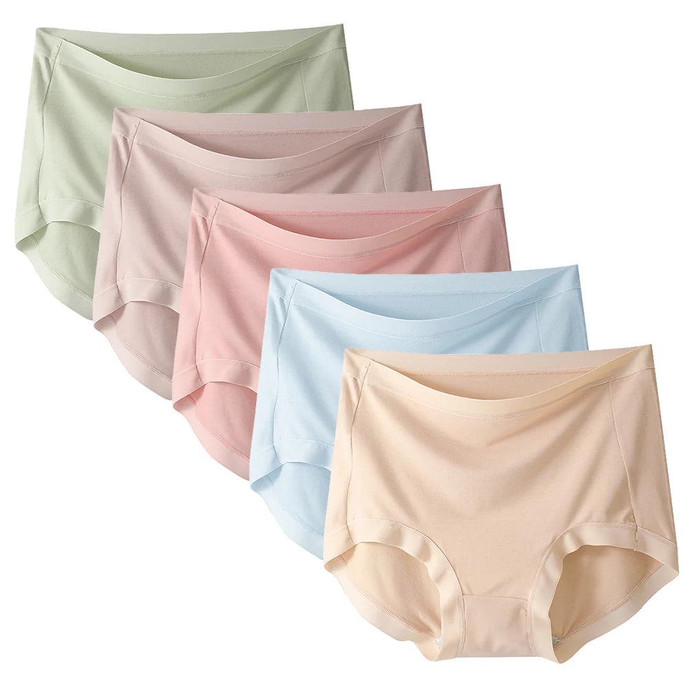 Five-Piece Pastel High-Waisted Modal Blend Brief Set
