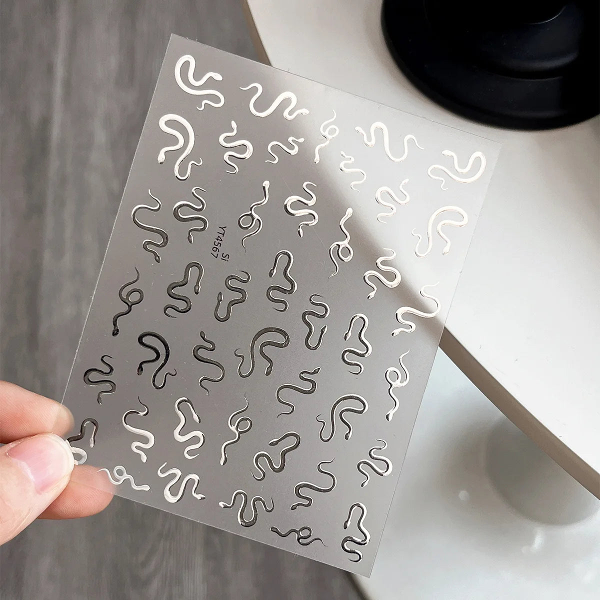 Minimalist Gothic Nail Art Sticker Set with Alternative Symbolic Details