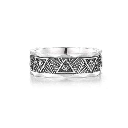 Adjustable Gothic Cross Engraved Ring Alternative Punk Statement Jewelry
