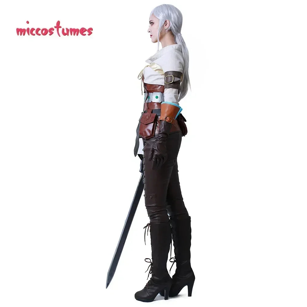 Women's Utility-Inspired Costume Set with Buckled Harness Details, Gloves and Waist Pouches