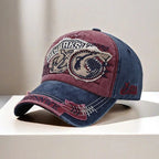 Vintage Washed Embroidered Baseball Cap Adjustable Curved Brim Casual Outdoor Hat