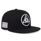 Minimalist Embroidered Snapback Cap Adjustable Flat Brim Casual Streetwear Fashion Hat