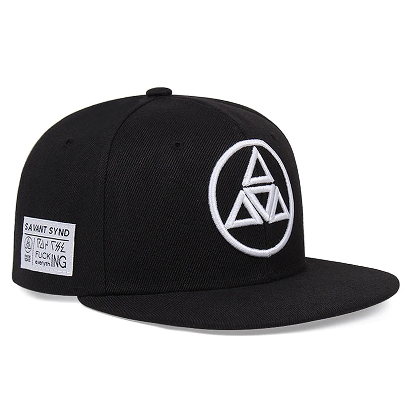 Minimalist Embroidered Snapback Cap Adjustable Flat Brim Casual Streetwear Fashion Hat