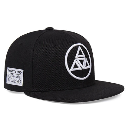 Minimalist Embroidered Snapback Cap Adjustable Flat Brim Casual Streetwear Fashion Hat