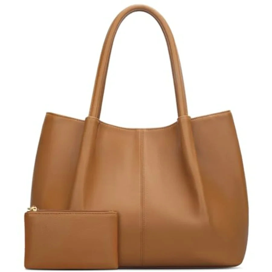 Minimal Large Capacity Tote Shoulder Bag with Clean Structured Design