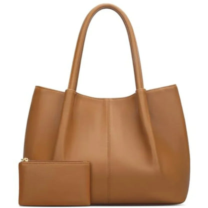Minimal Large Capacity Tote Shoulder Bag with Clean Structured Design