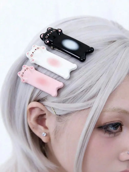 Skull Accent Hair Clip Set Cute Gothic Alternative Fashion Accessories