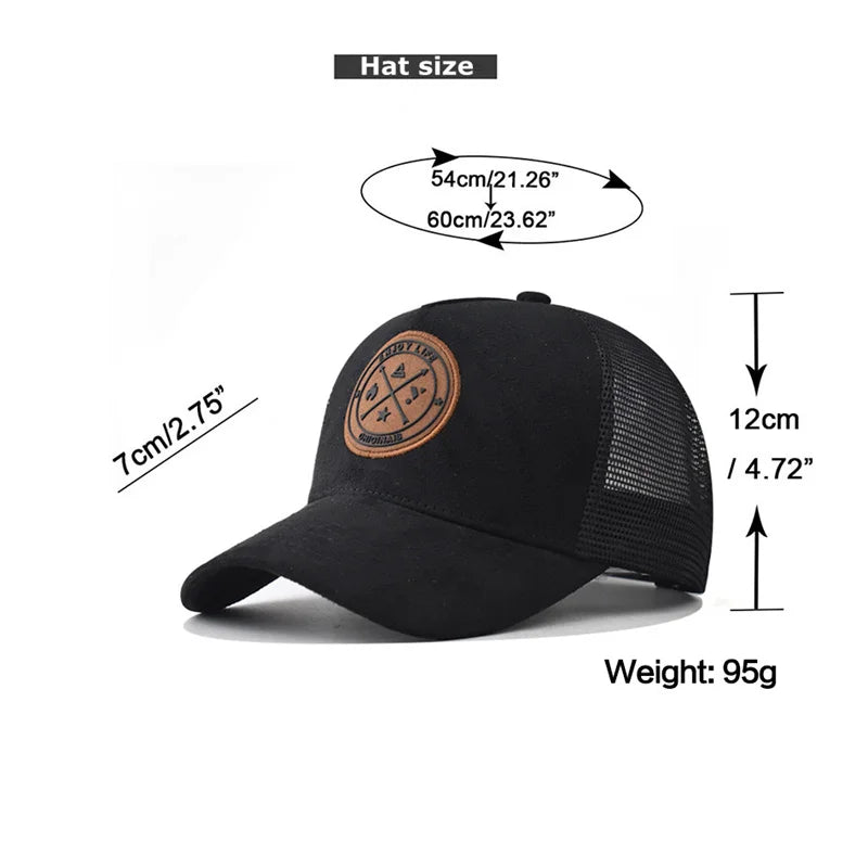 Vintage Mesh Trucker Cap with Woven Patch for Casual Streetwear Outdoor Everyday Style
