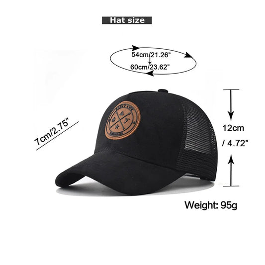 Vintage Mesh Trucker Cap with Woven Patch for Casual Streetwear Outdoor Everyday Style