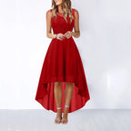 Sleeveless High Low Maxi Dress With Waist Tie Detail
