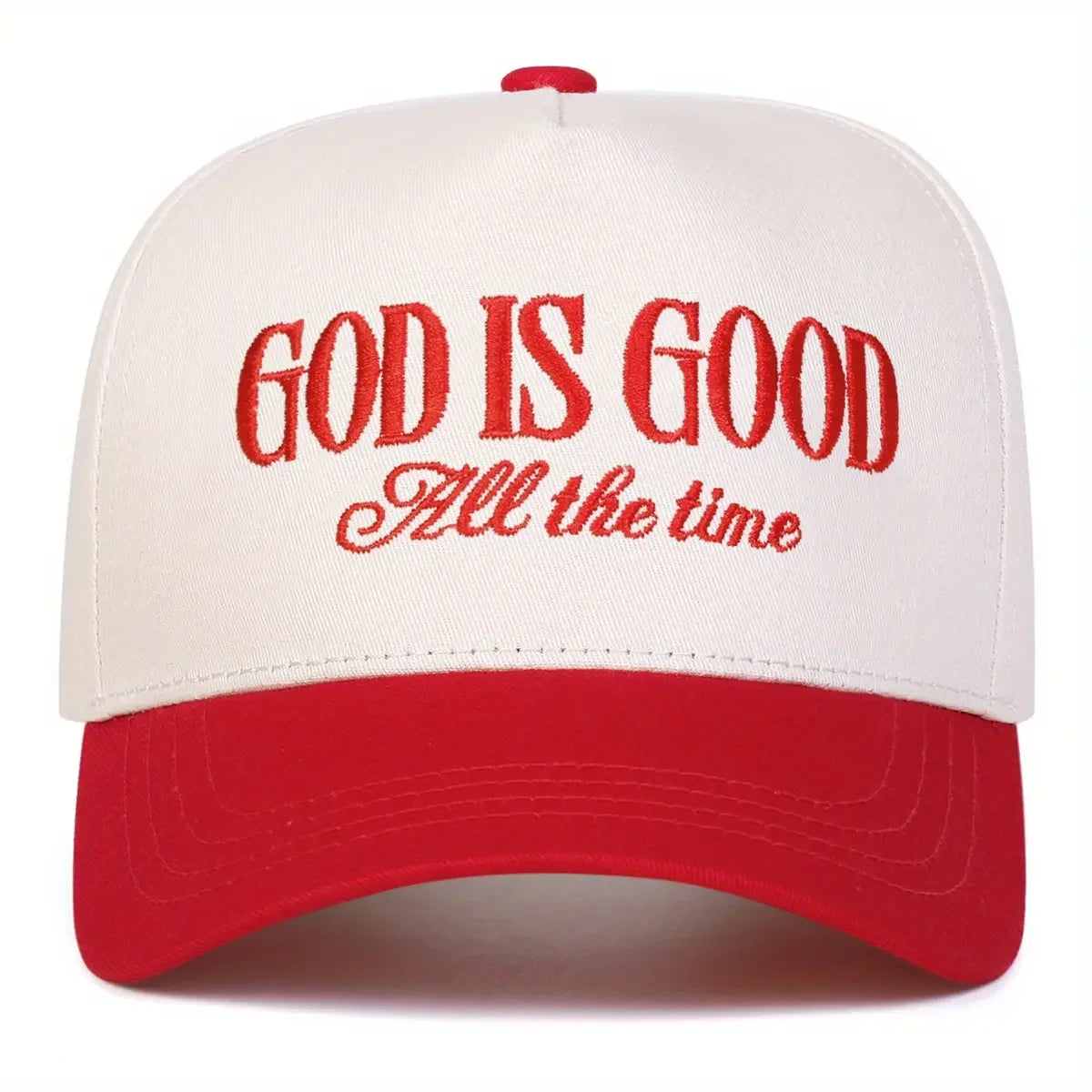 Embroidered Two-Tone Adjustable Baseball Cap with Curved Brim for Contemporary Casual Streetwear Style
