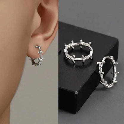 Thorn Hoop Earrings Gothic Punk Alternative Statement Jewelry