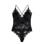 Lace Halter Neck Backless Bodysuit for Gothic Romance Alternative Fashion