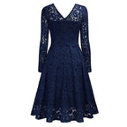 Elegant Lace Long Sleeve Gothic Alternative Midi Dress