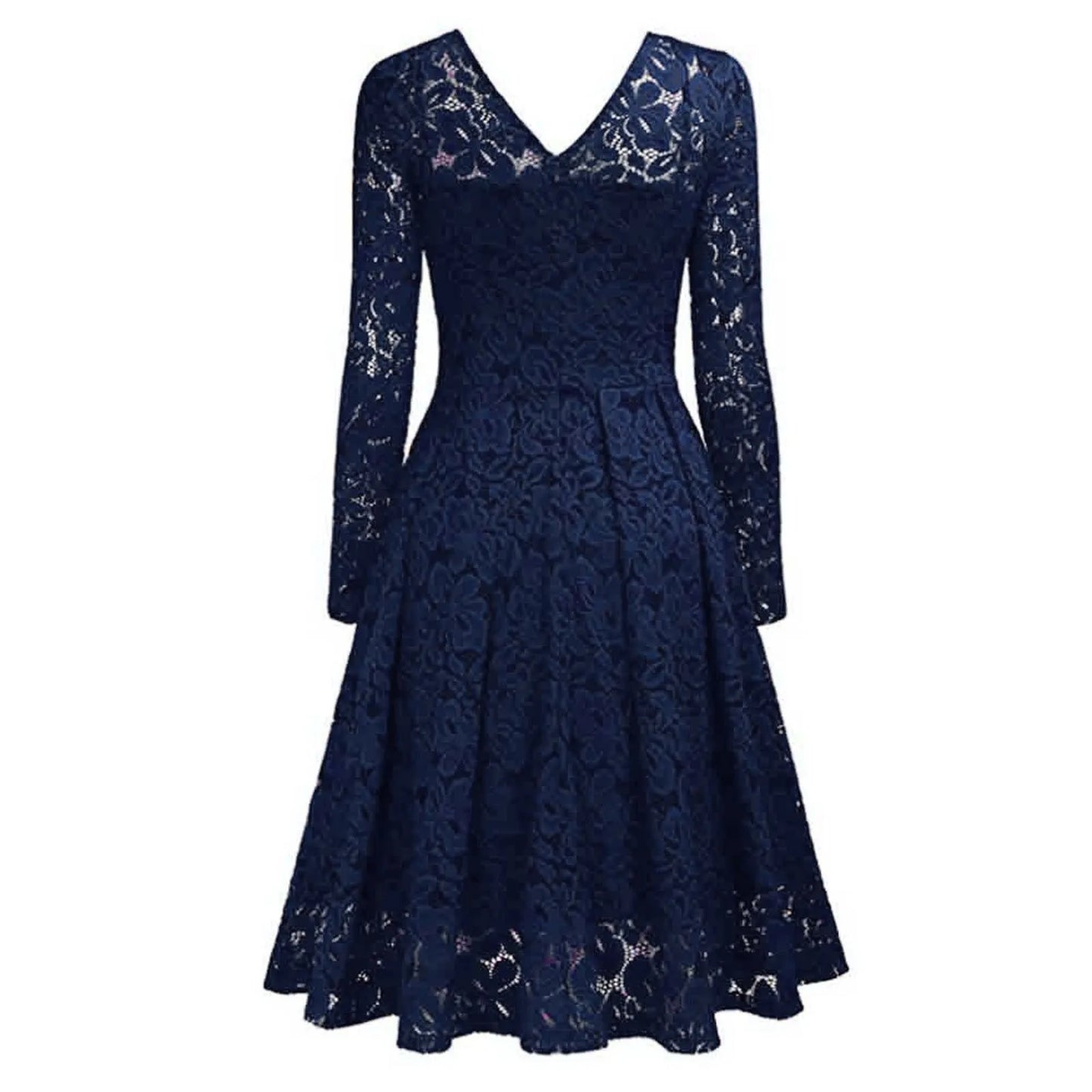 Elegant Lace Long Sleeve Gothic Alternative Midi Dress