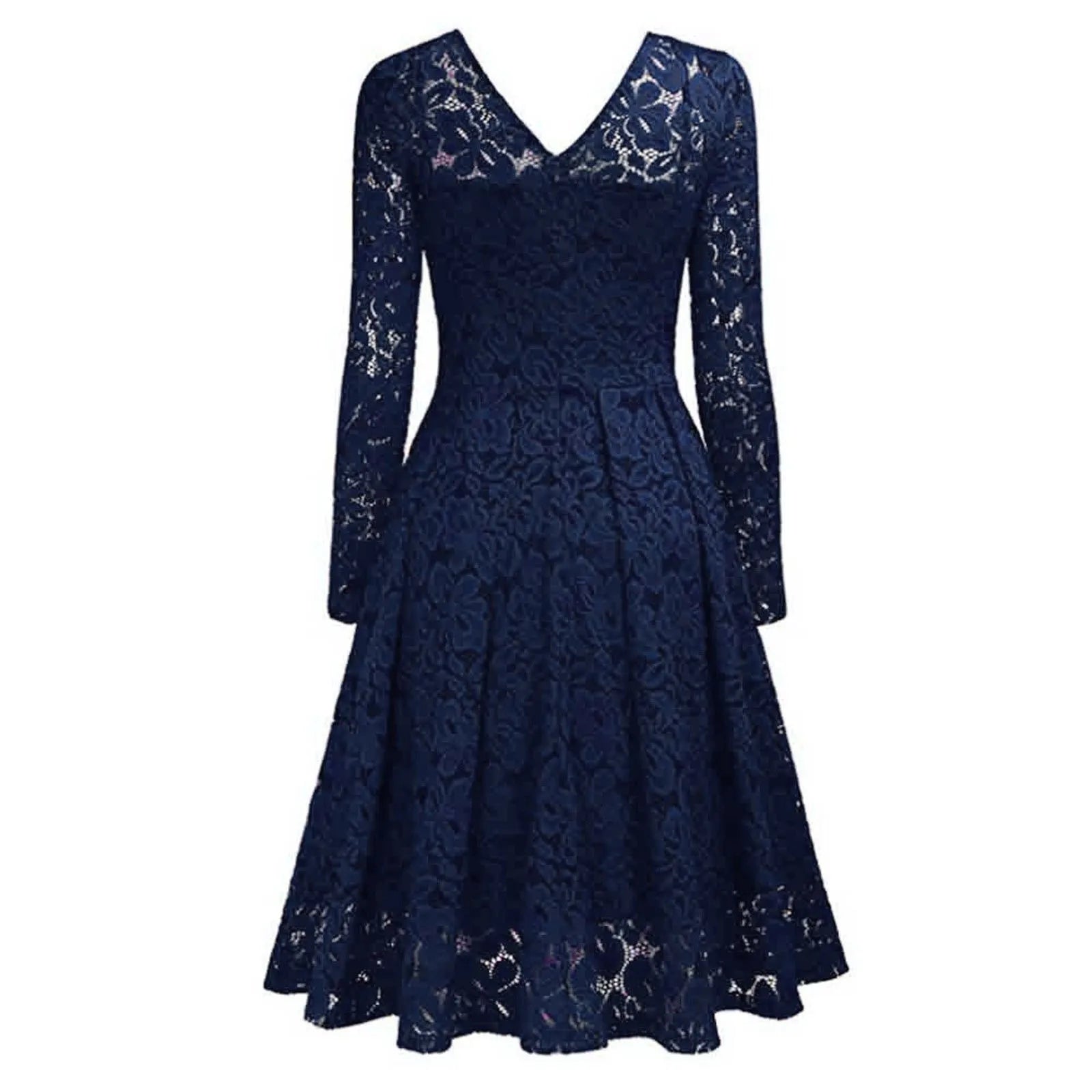 Elegant Lace Long Sleeve Gothic Alternative Midi Dress