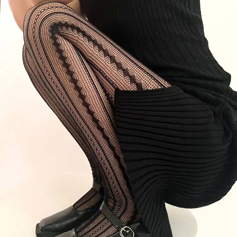 Geometric Mesh Fishnet Pantyhose Lightweight Alternative Fashion Statement Tights