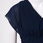 Flowing Chiffon Wrap Style Alternative Midi Dress