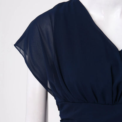 Flowing Chiffon Wrap Style Alternative Midi Dress