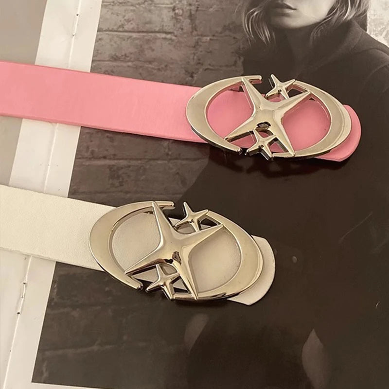 Vintage Western Buckle Gothic Waist Belt for Alternative Y2K Streetwear Looks