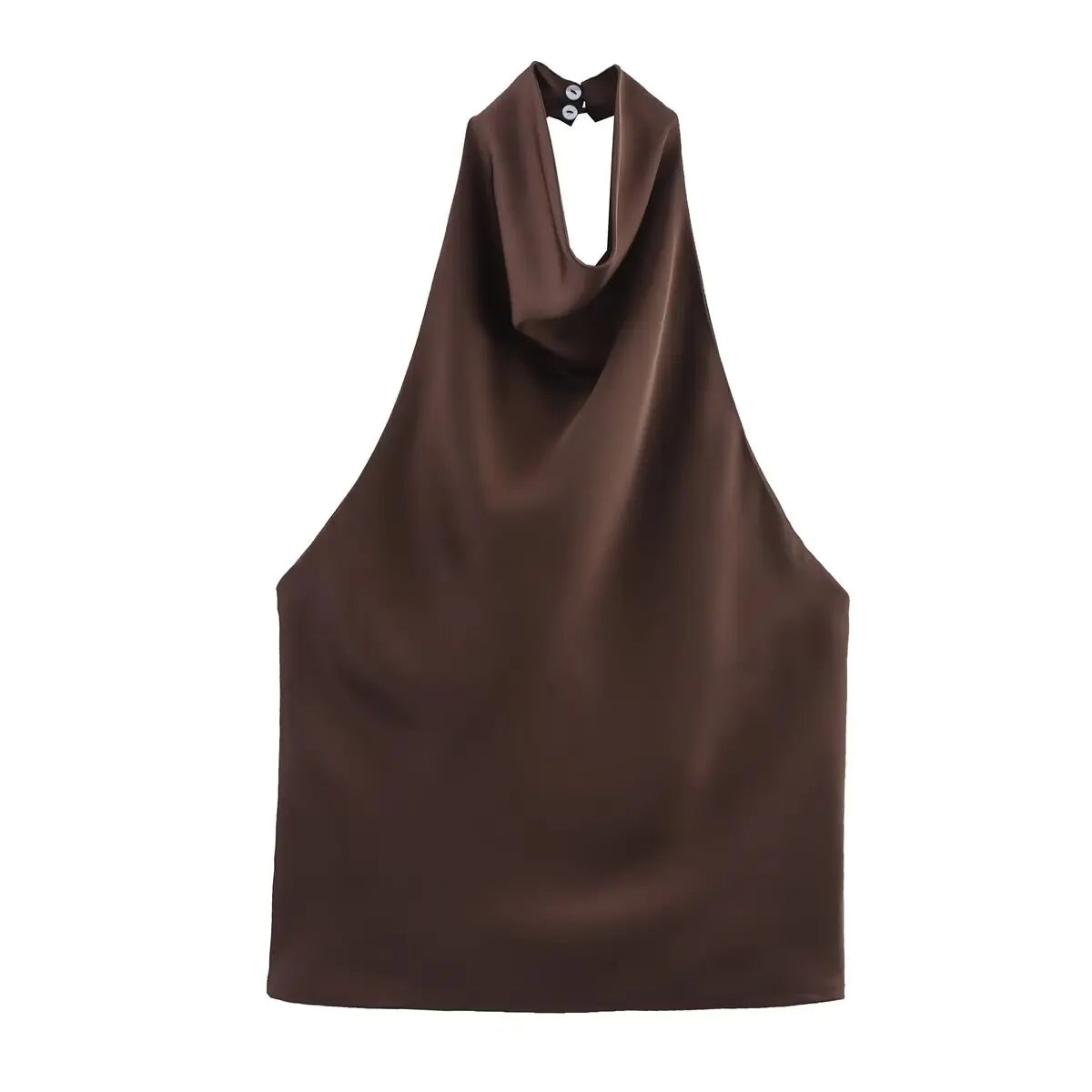 Draped Halter Sleeveless Tank Top with Relaxed Fit Contemporary Streetwear Design