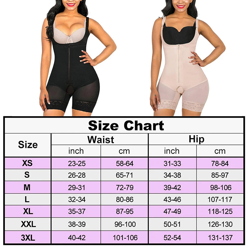 Seamless Open-Bust Mid-Thigh Shaping Bodysuit with Sheer Lace Accents