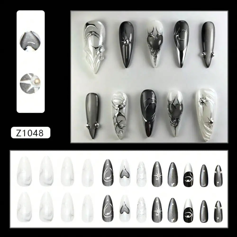 Sculpted Gothic Charm Press-On Nail Art Collection