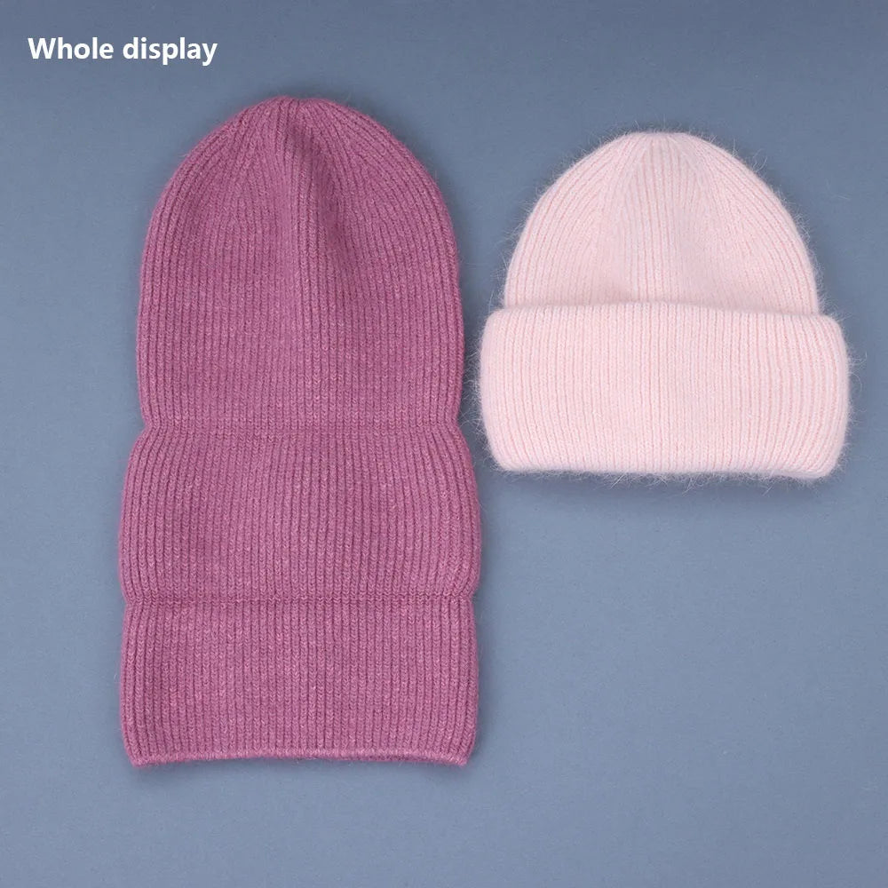 Soft Rabbit Fur Knit Beanie for Everyday Casual Outdoor Winter Fashion and Comfort Style