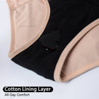 Three-Piece High-Waisted Absorbent Brief Set in Solid Tones