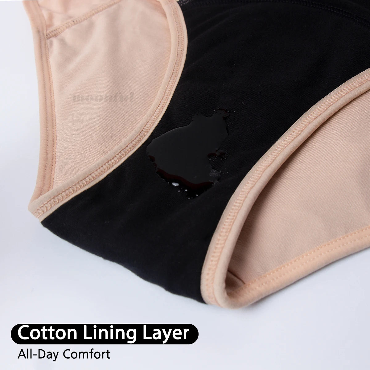 Three-Piece High-Waisted Absorbent Brief Set in Solid Tones