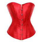 Luminous Teal Satin Overbust Corset with Front Metal Busk