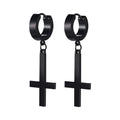 Gothic Cross Hoop Earrings for Punk and Alternative Statement Styling
