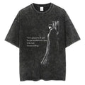 Abstract Anime Goth Washed Oversized Graphic Streetwear Shirt