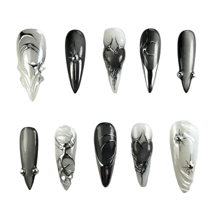 Sculpted Gothic Charm Press-On Nail Art Collection