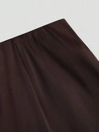 Satin Lace Trim Mini Skirt with Sleek Fitted Contemporary Silhouette