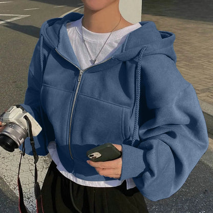 Oversized Plush Lined Zip Hoodie with Relaxed Fit and Everyday Comfort