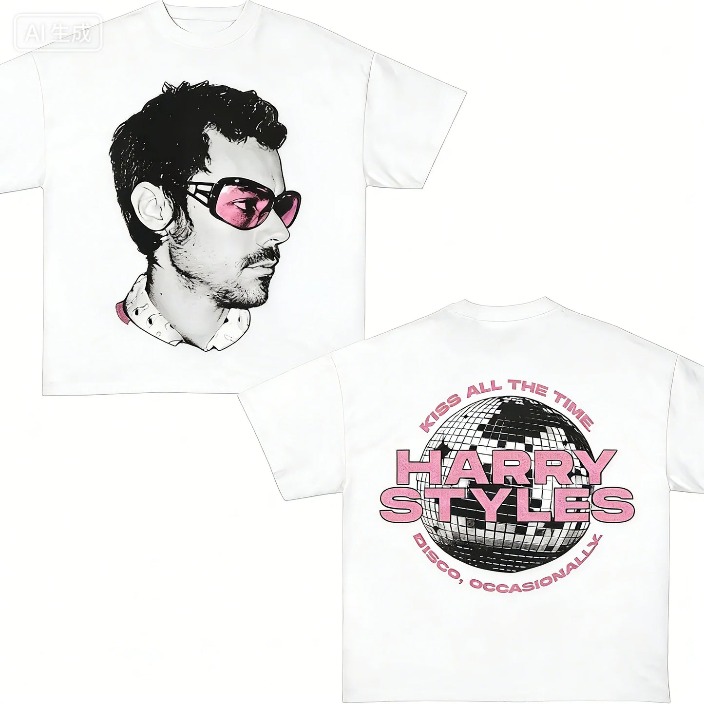 Oversized Portrait Graphic Streetwear T-Shirt with Double-Sided Retro Artwork Design
