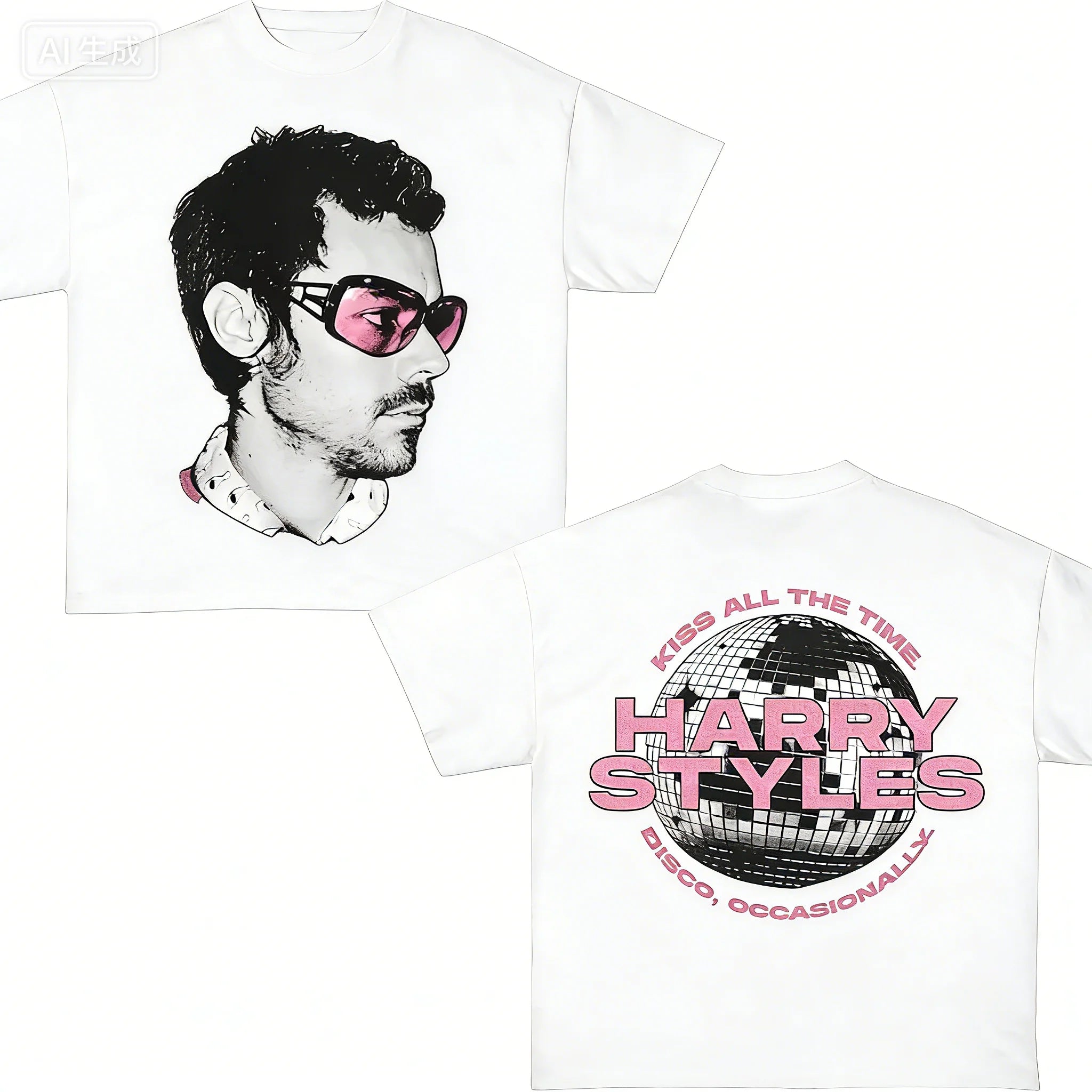 Oversized Portrait Graphic Streetwear T-Shirt with Double-Sided Retro Artwork Design