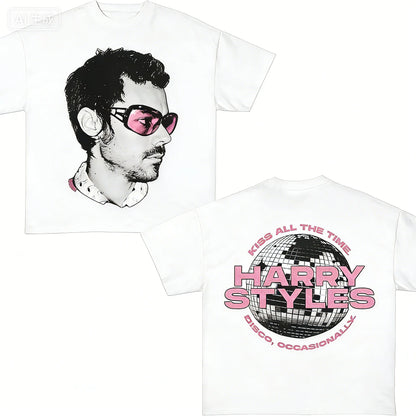 Oversized Portrait Graphic Streetwear T-Shirt with Double-Sided Retro Artwork Design