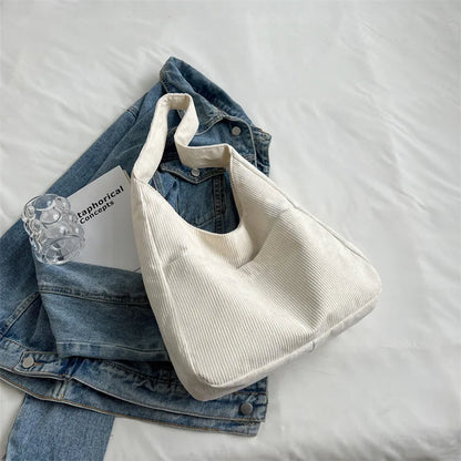 Relaxed Textured Tote Shoulder Bag with Large Capacity Carry Design