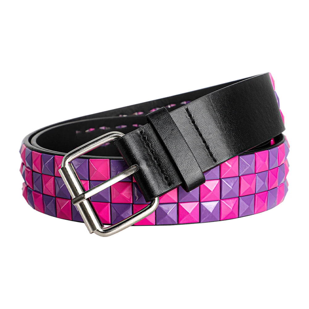 Studded Pyramid Belt for Punk Y2K Alternative Streetwear Fashion Styling