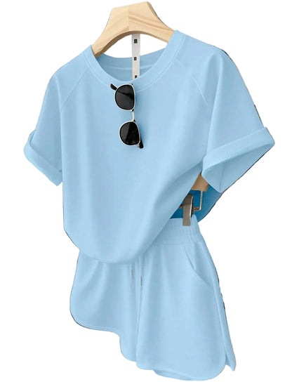 Oversized T-Shirt and Drawstring Shorts Casual Streetwear Co-Ord Set