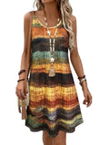Striped Sleeveless Mini Dress With Relaxed A-Line Beachwear Inspired Silhouette