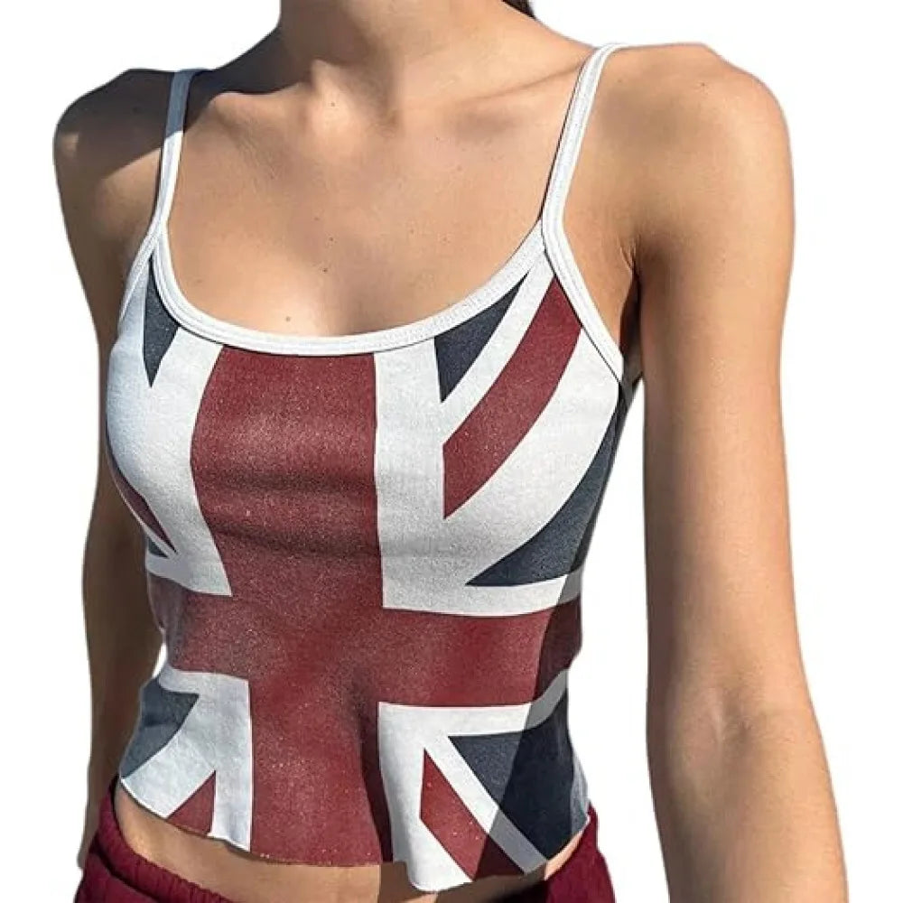 Graphic Print Slim Fit Tank Top with Stretch Fabric Contemporary Streetwear Style
