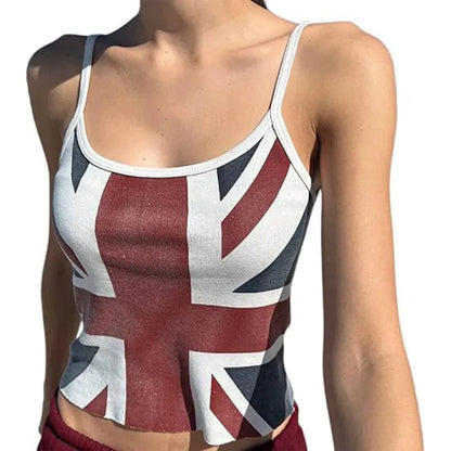 Graphic Print Slim Fit Tank Top with Stretch Fabric Contemporary Streetwear Style