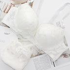 Lavender Butterfly Embroidery Push-Up Bra and High-Waist Panty Set
