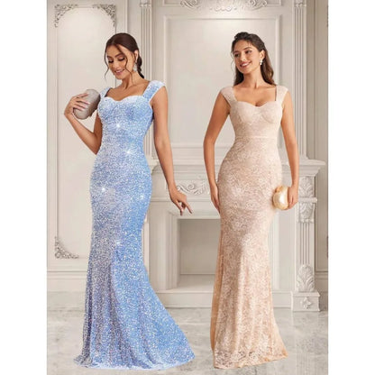 Sweetheart Neck Sequin Mermaid Maxi Dress With Sculpted Occasion Silhouette
