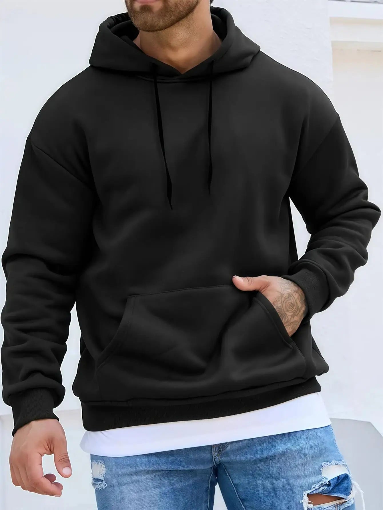Heavyweight Graffiti-Style Streetwear Hoodie with Oversized Fit and Graphic Back Print