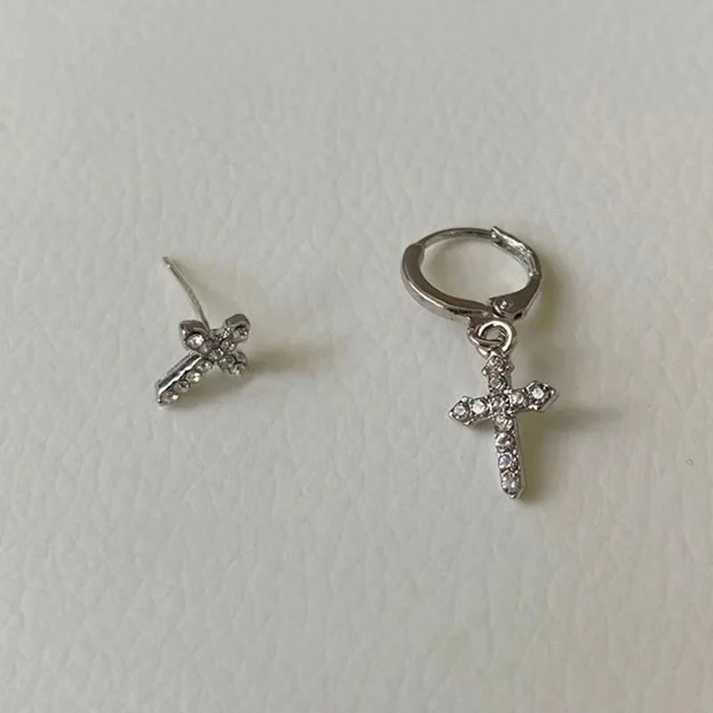 Cross Stud Earrings Gothic Grunge Alternative Fashion Jewelry Set